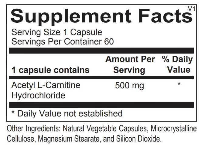 Acetyl L-Carnitine (60 ct) by Ortho Molecular