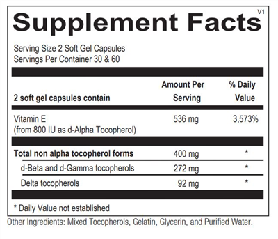Natural Vitamin E Mixed Tocopherols (120 ct) by Ortho Molecular