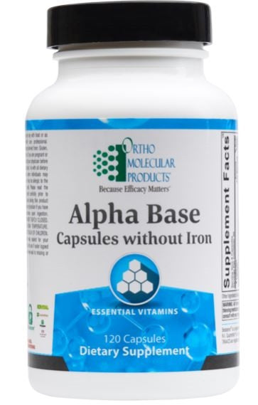 Alpha Base Caps without iron (240 ct) by Ortho Molecular