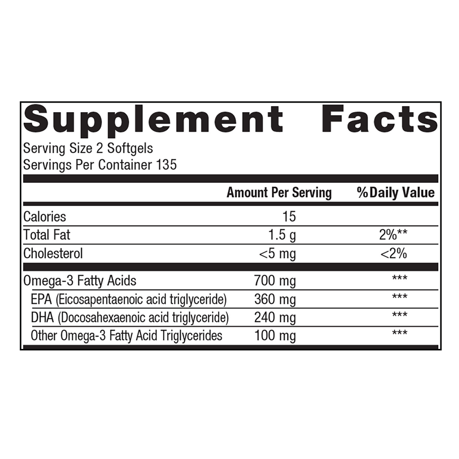 OmegaGenics EPA-DHA 300 by Metagenics Ingredients Label