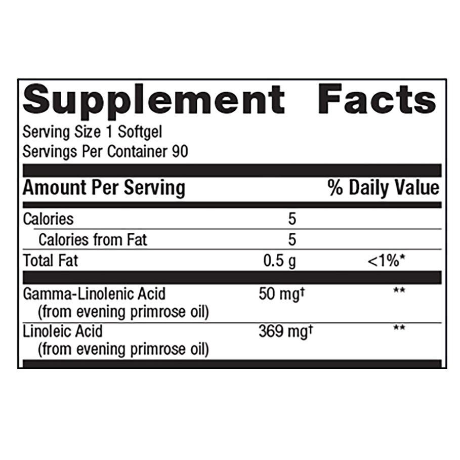 OmegaGenics Evening Primrose Oil by Metagenics Ingredients Label