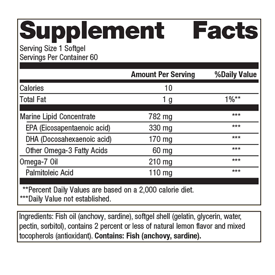 OmegaGenics Mega 10   by Metagenics Ingredients Label