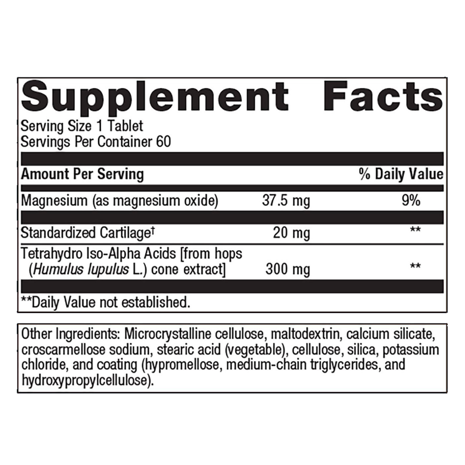 OsteoVantiv by Metagenics Ingredients Label