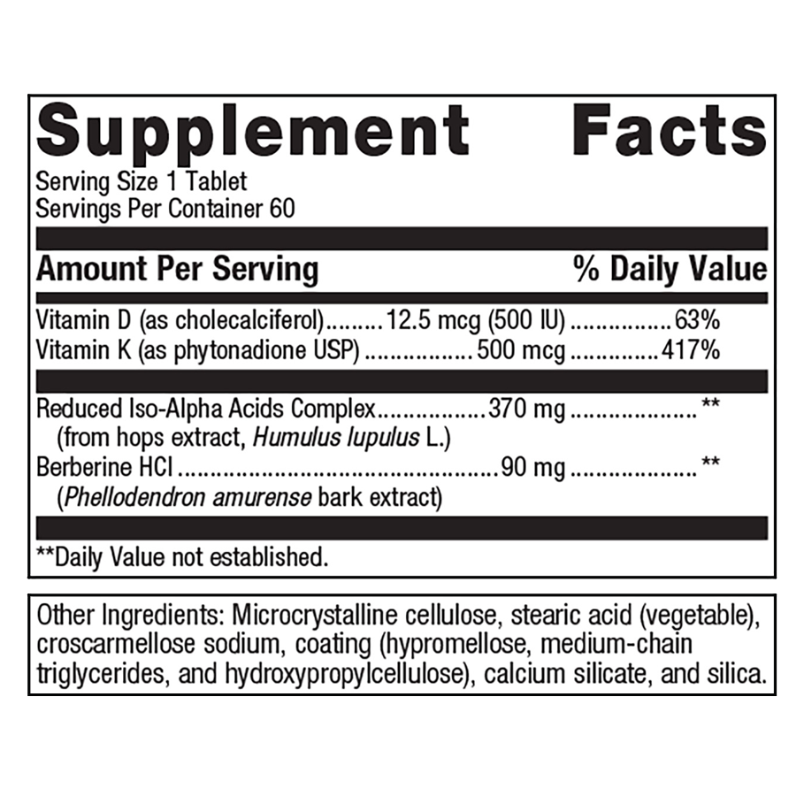 Ostera by Metagenics Ingredients Label