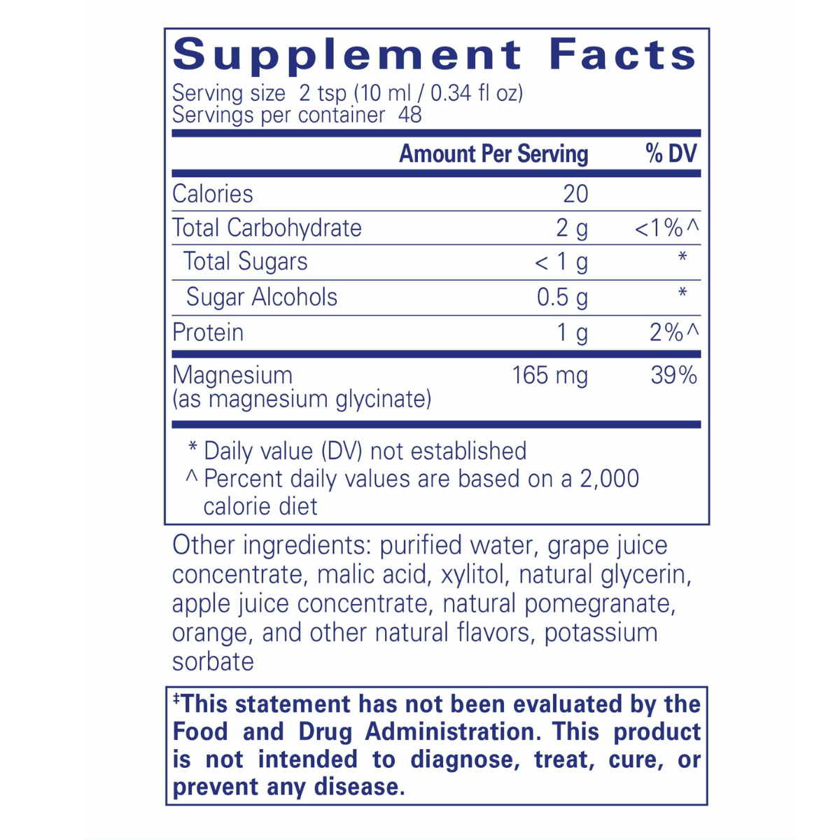 Magnesium (glycinate) liquid by Pure Encapsulations