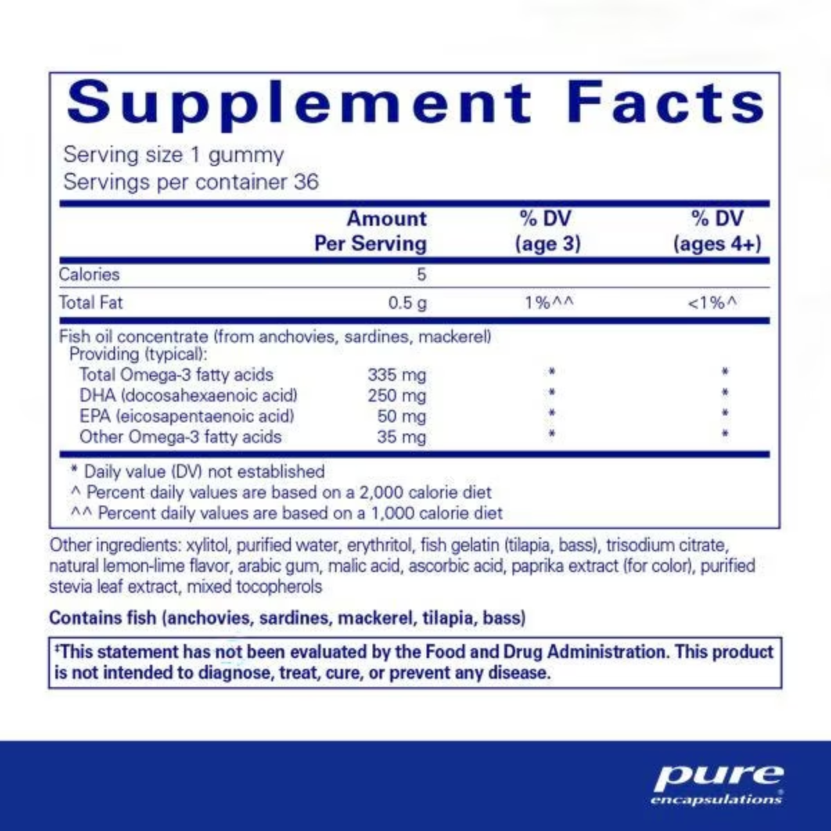 PureNutrients EPA/DHA Gummy by Pure Encapsulations