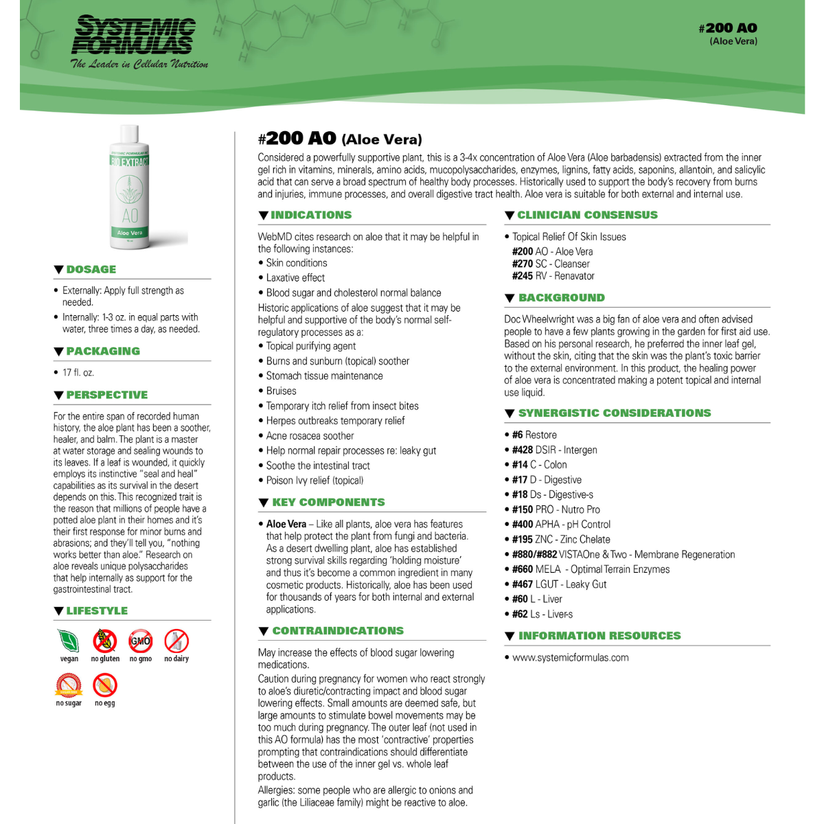 AO - Aloe Vera by Systemic Formulas