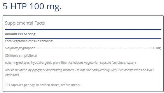 5-HTP 100mg 180 capsules by Pure Encapsulations