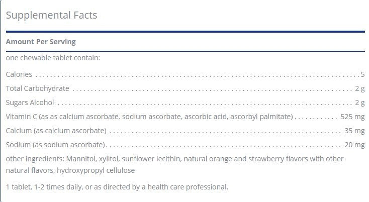 Vitamin C Chewables by Pure Encapsulations