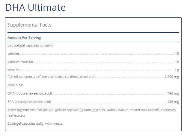 DHA Ultimate 120 capsules by Pure Encapsulations