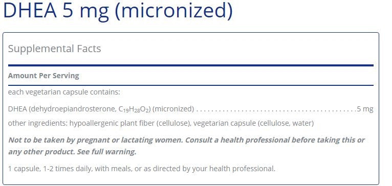 DHEA 5mg 60 capsules by Pure Encapsulations