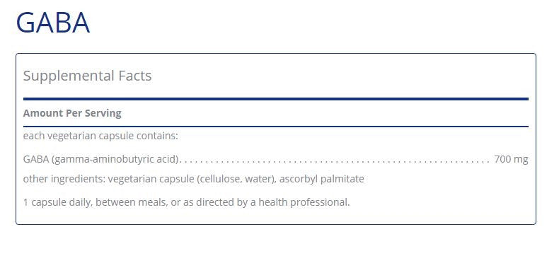 GABA 120 capsules by Pure Encapsulations