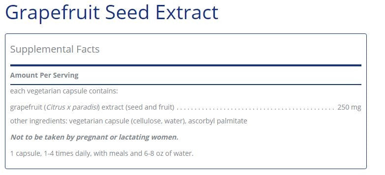 Grapefruit Seed Extract 60 capsules by Pure Encapsulations