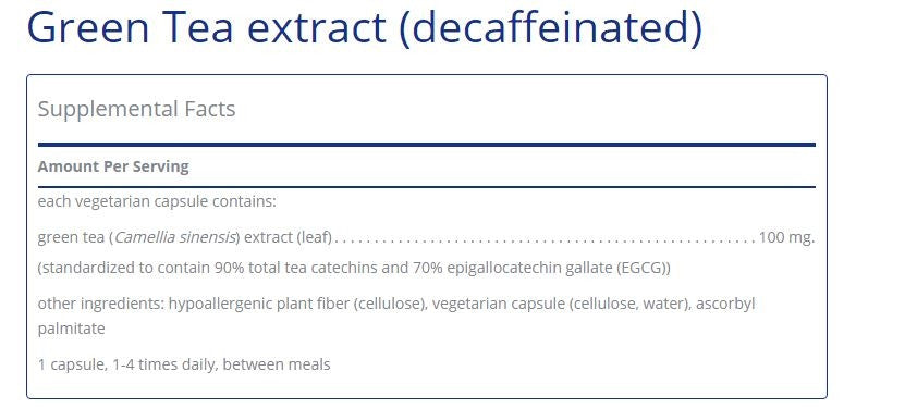 Green Tea Extract 60 capsules by Pure Encapsulations