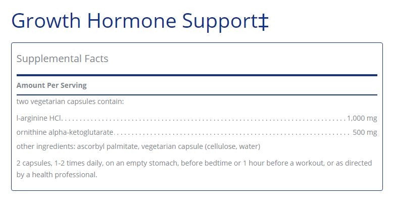 Growth Hormone Support 90 capsules by Pure Encapsulations
