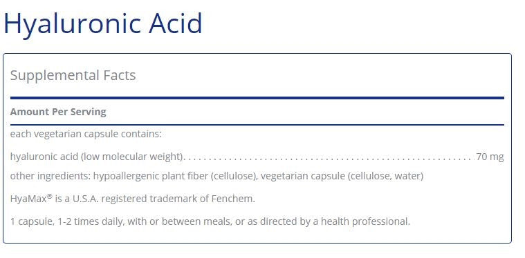 Hyaluronic Acid 60 capsules  by Pure Encapsulations