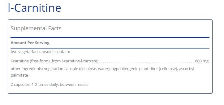 l-Carnitine 60 capsules by Pure Encapsulations