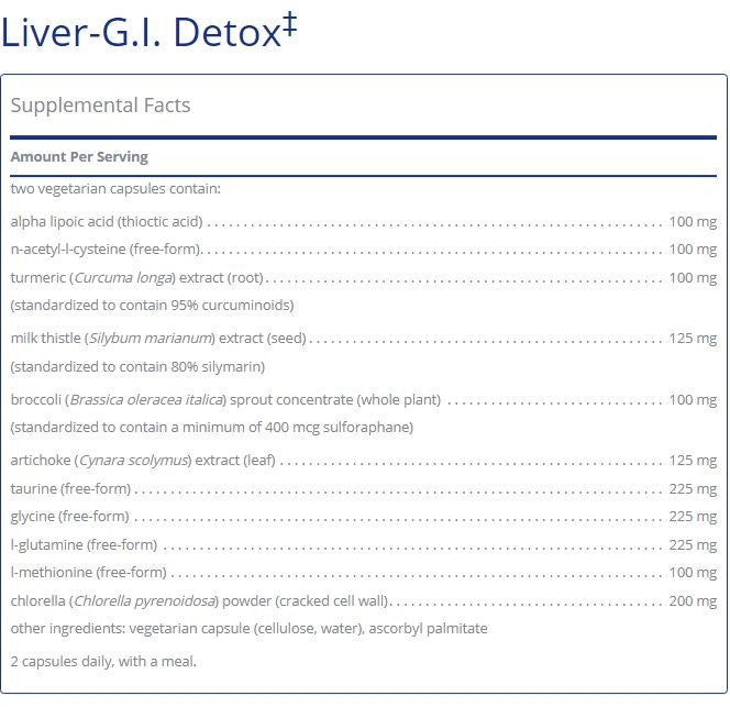 Liver-G.I. Detox 60 capsules by Pure Encapsulations