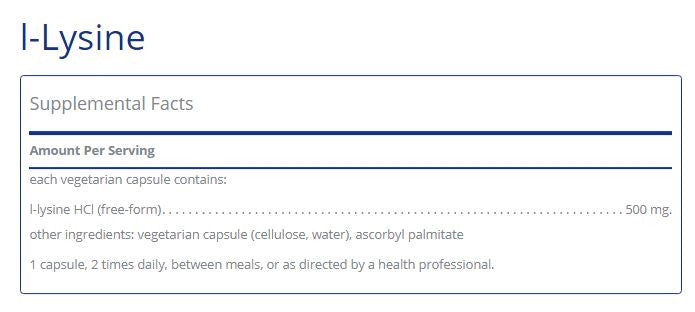 l-Lysine 90 capsules by Pure Encapsulations