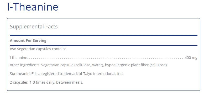l-Theanine 60 capsules by Pure Encapsulations