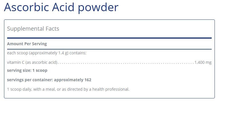 Ascorbic Acid powder by Pure Encapsulations