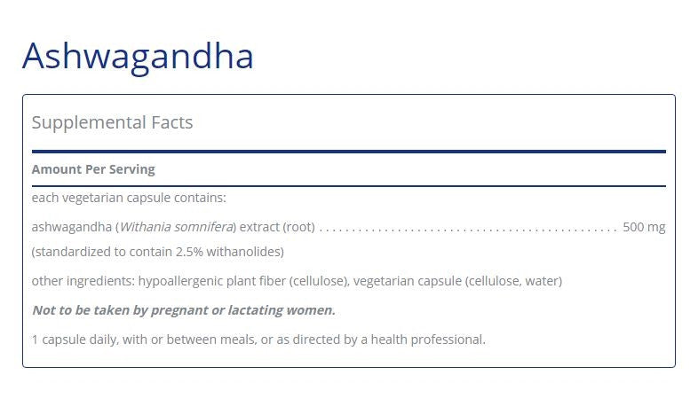 Ashwagandha 60 capsules by Pure Encapsulations