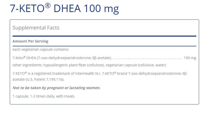 7-KETO DHEA 100mg 60 capsules by Pure Encapsulations