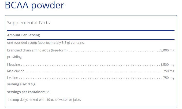 BCAA powder by Pure Encapsulations