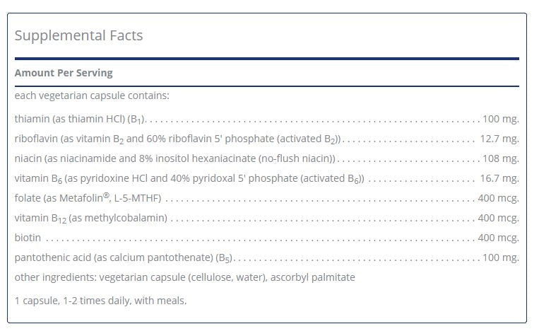B-Complex Plus 120 capsules by Pure Encapsulations