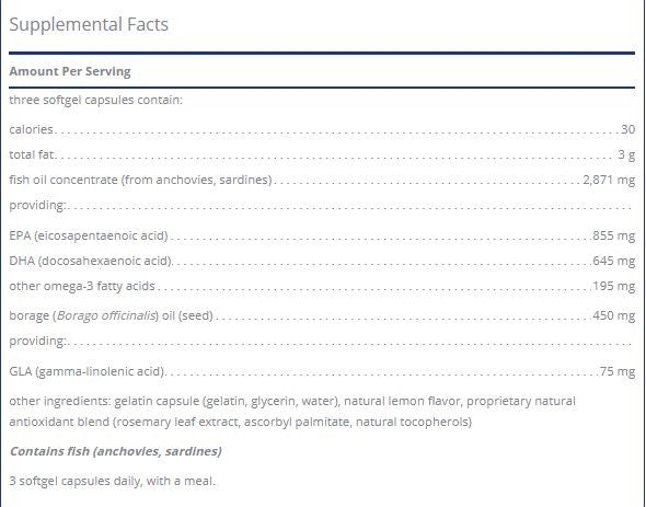 Visionpro EPA/DHA/GLA by Pure Encapsulations (180 Capsules)