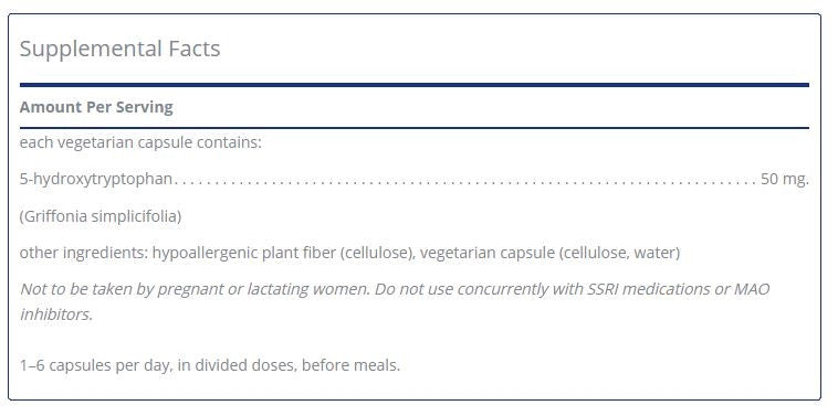 5-HTP 50mg 180 capsules by Pure Encapsulations