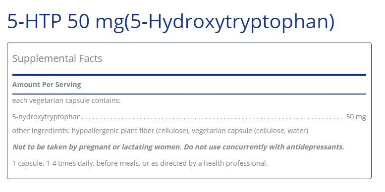 5-HTP 50mg 60 capsules by Pure Encapsulations