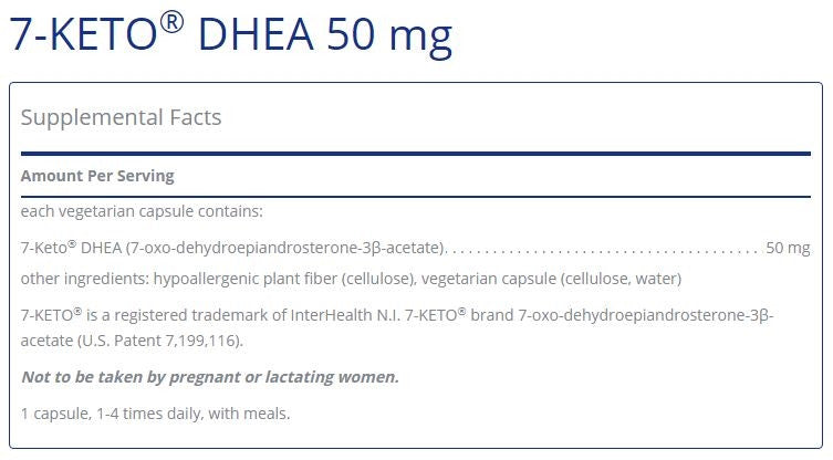 7-KETO DHEA 50mg 60 capsules by Pure Encapsulations