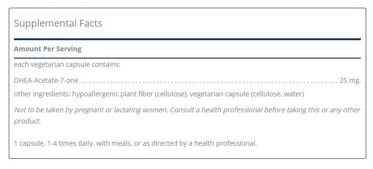 7-KETO DHEA 25mg 120 capsules by Pure Encapsulations