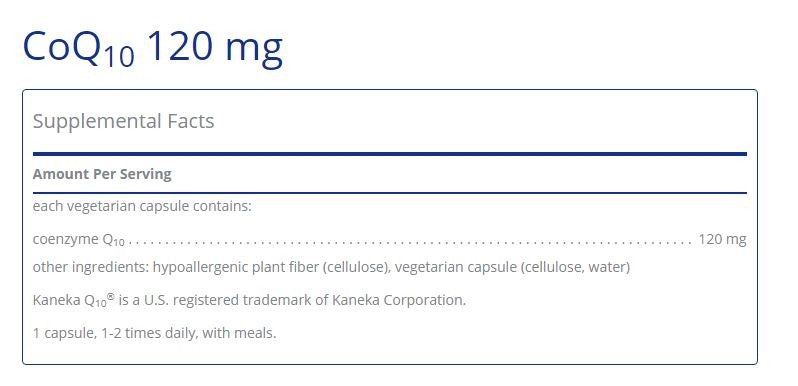 CoQ10 120mg 60 capsules by Pure Encapsulations