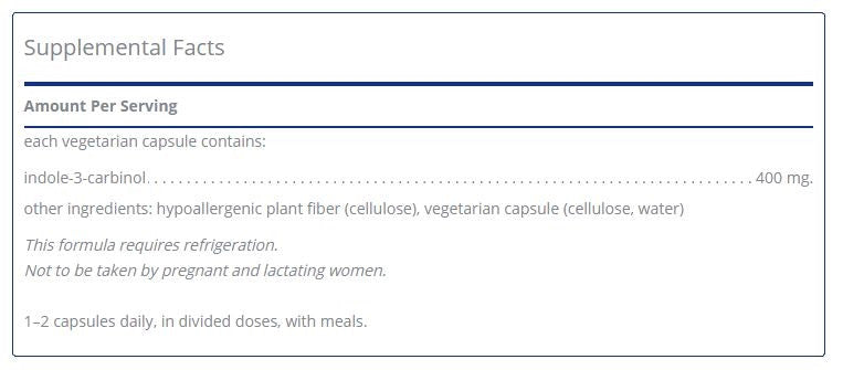 Indole-3-Carbinol 400mg 120 capsules by Pure Encapsulations