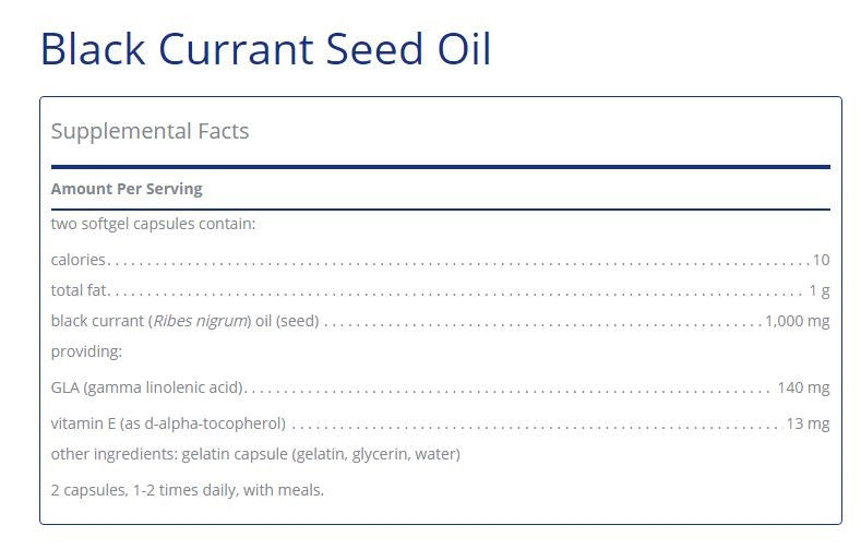 Black Currant Seed Oil 250 capsules by Pure Encapsulations