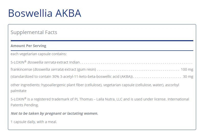 Boswellia AKBA 60 capsules by Pure Encapsulations