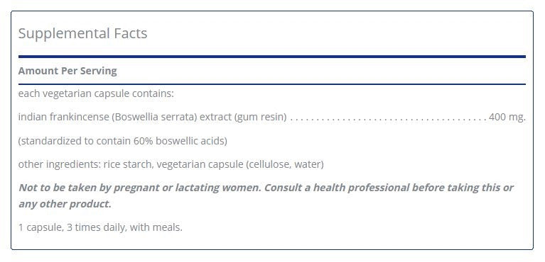 Boswellia 120 capsules by Pure Encapsulations