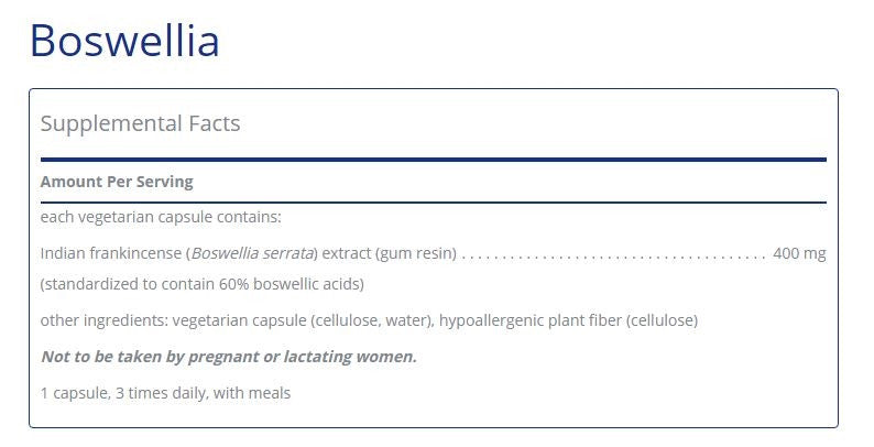 Boswellia 60 capsules by Pure Encapsulations