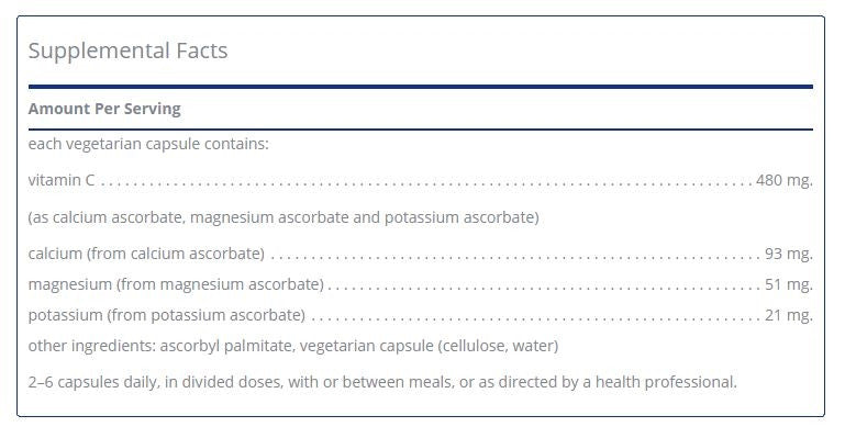 Buffered Ascorbic Acid 90 capsules by Pure Encapsulations