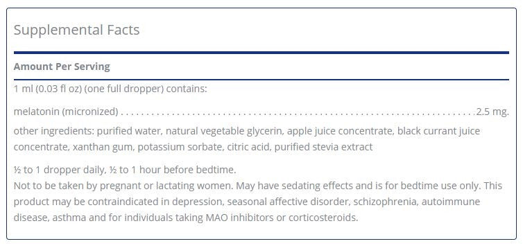 Melatonin liquid by Pure Encapsulations