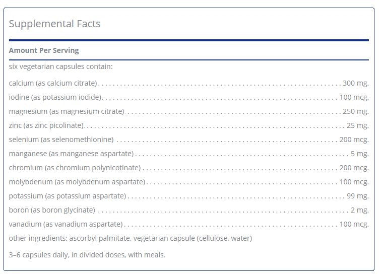 Mineral 650 without copper and iron by Pure Encapsulations