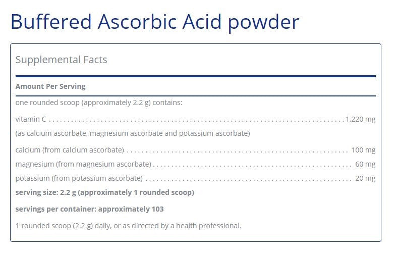 Buffered Ascorbic Acid powder by Pure Encapsulations