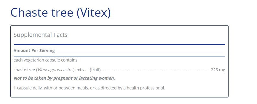 Chaste Tree (Vitex)  60 capsules by Pure Encapsulations