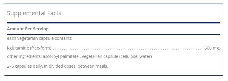 l-Glutamine 500mg by Pure Encapsulations