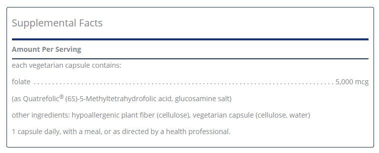 Folate 5000 by Pure Encapsulations 60 capsules