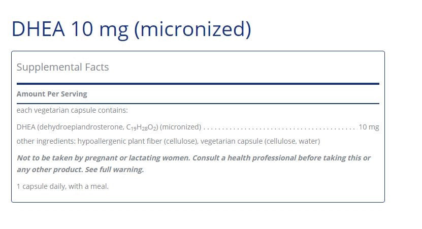 DHEA 10mg 60 capsules  by Pure Encapsulations