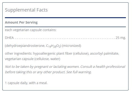 DHEA 25mg 180 capsules by Pure Encapsulations