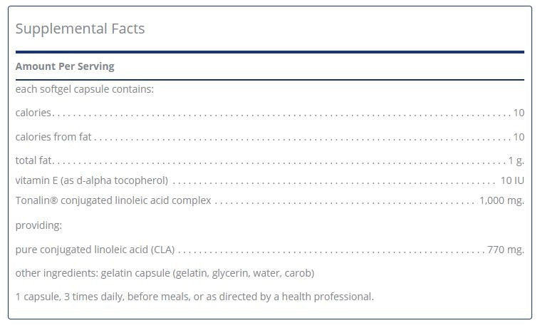 CLA 1000mg 180 capsules by Pure Encapsulations